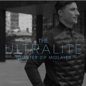 Levelwear Black Ultralite Down Jacket. Quarter Zip Midlayer XL Zip Pull Over